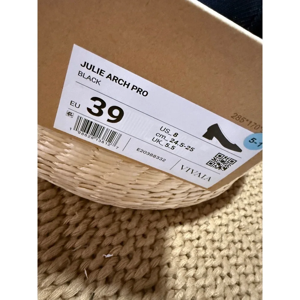 VIVAIA Black Knit Pointed‎ Toe Block Heel Pumps Comfortable Shoes EU/39 US/8